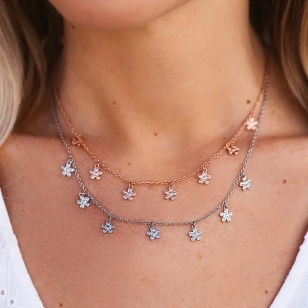 ❄️ Pura Vida | Bitty Daisies Chocker Rose Gold or Silver Boho Beach Floral